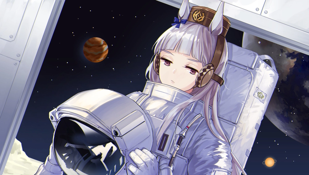 hình phi hành gia anime trong cảnh nền thiên hà tuyệt đẹp 