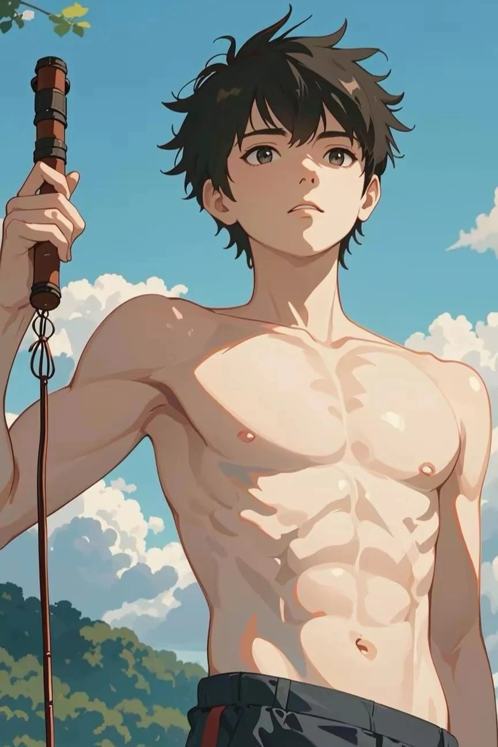 ảnh anime sáu múi phong cách học đường 