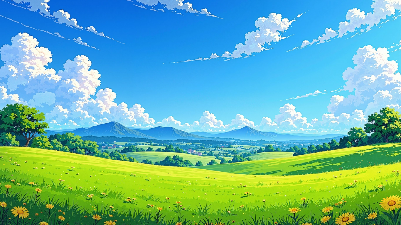 ảnh nền anime phong cách xanh mát 