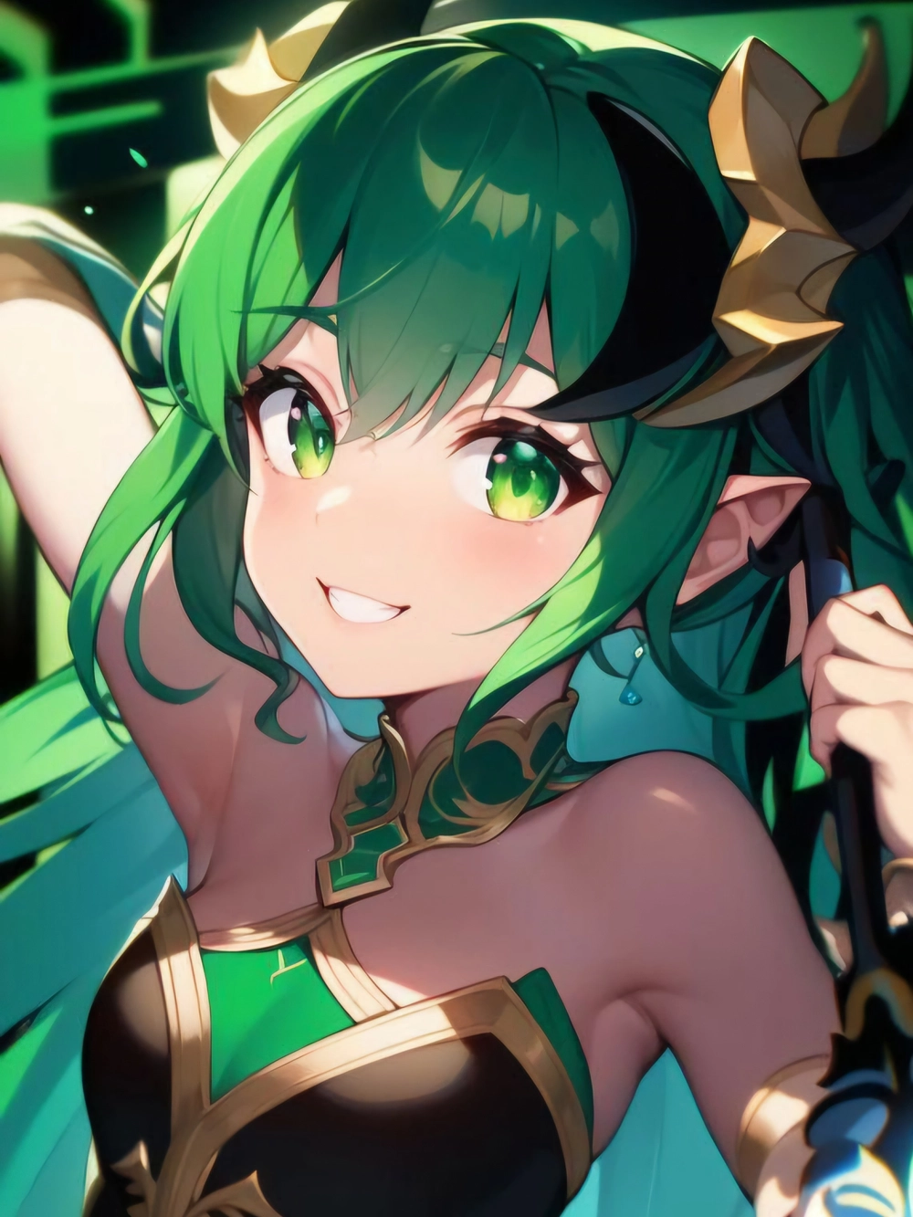 anime nữ xanh lá đẹp mê ly 