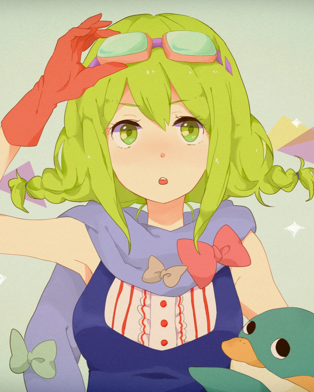 ảnh anime màu xanh tươi mát 