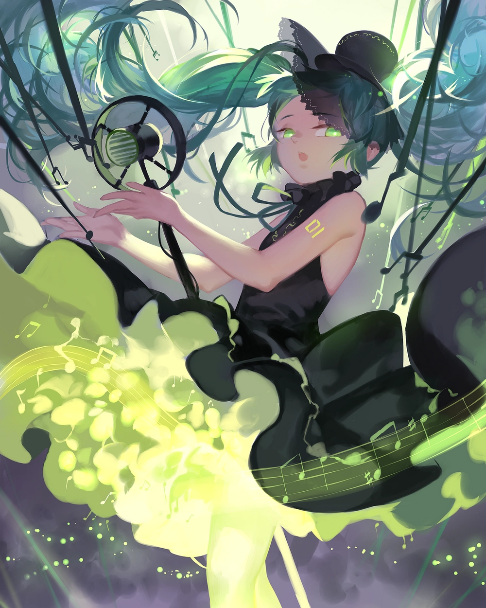 ảnh anime nữ tóc xanh lá 