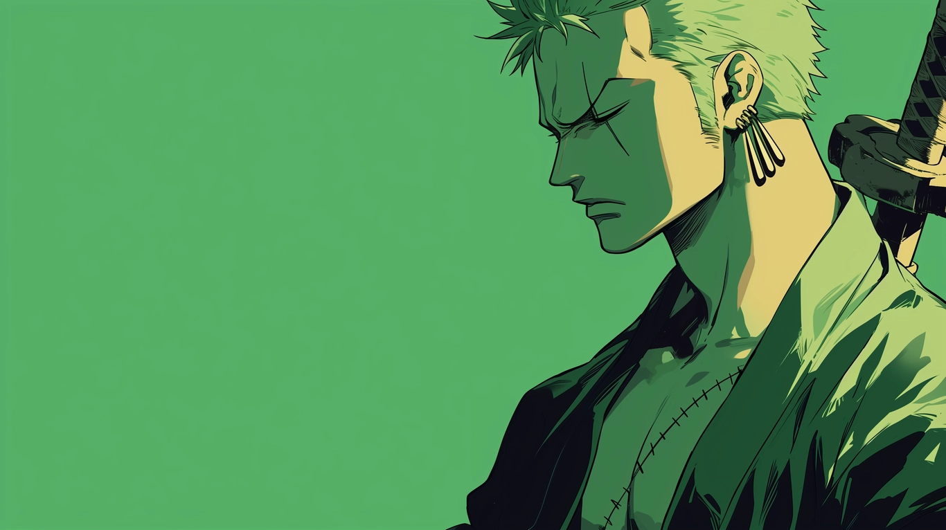 phông nền anime xanh lá cây 