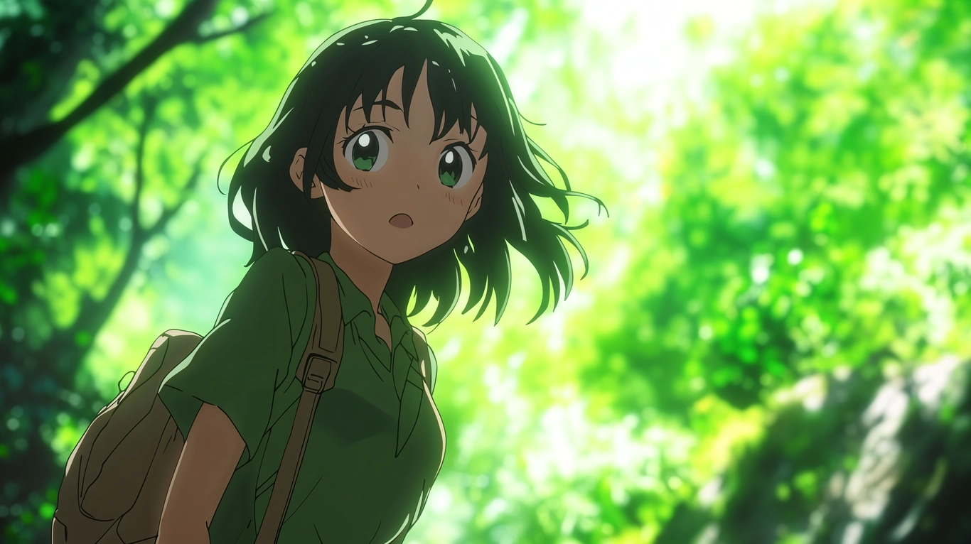 hình nền anime gam màu xanh lá cho máy tính