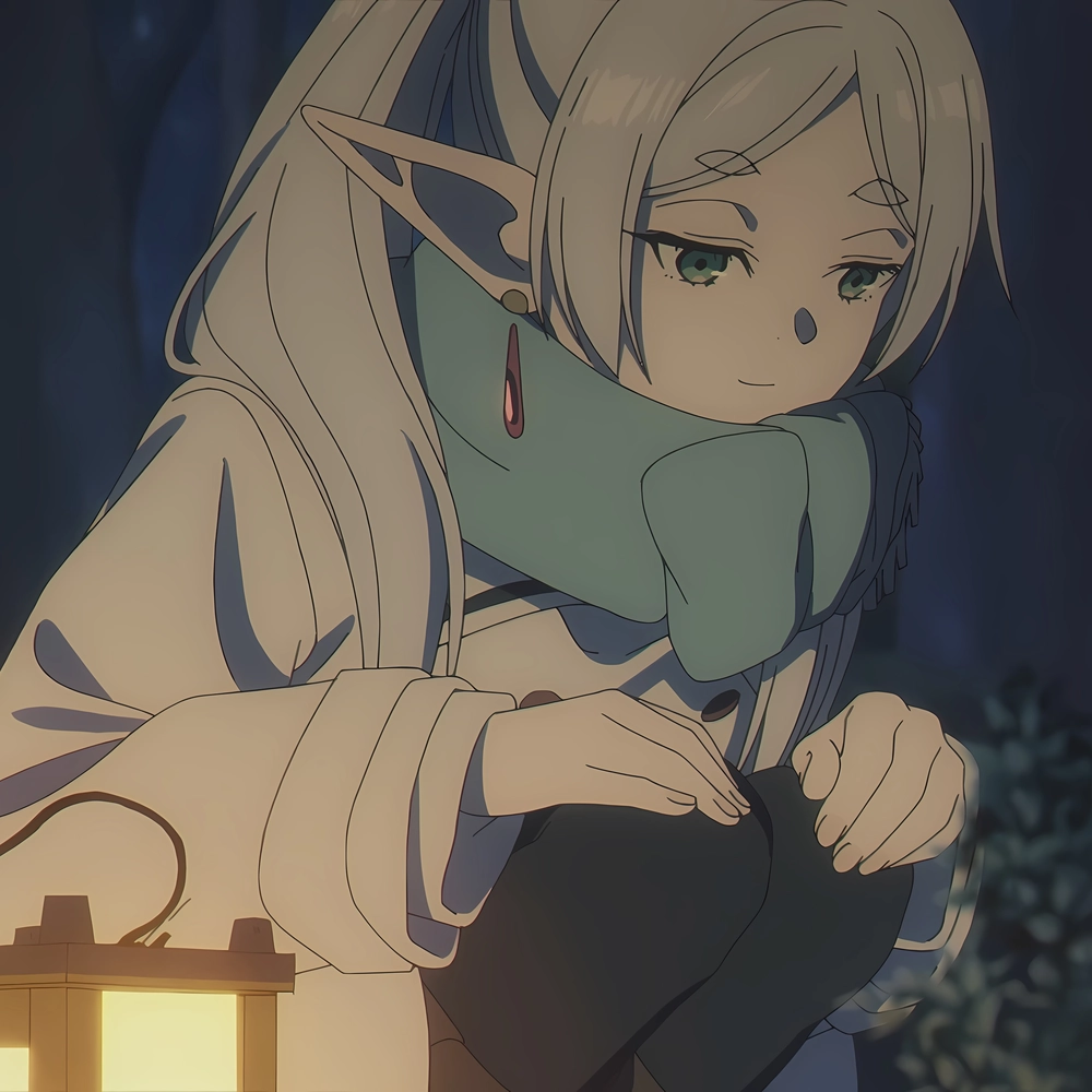 ảnh frieren nữ chính anime buồn 