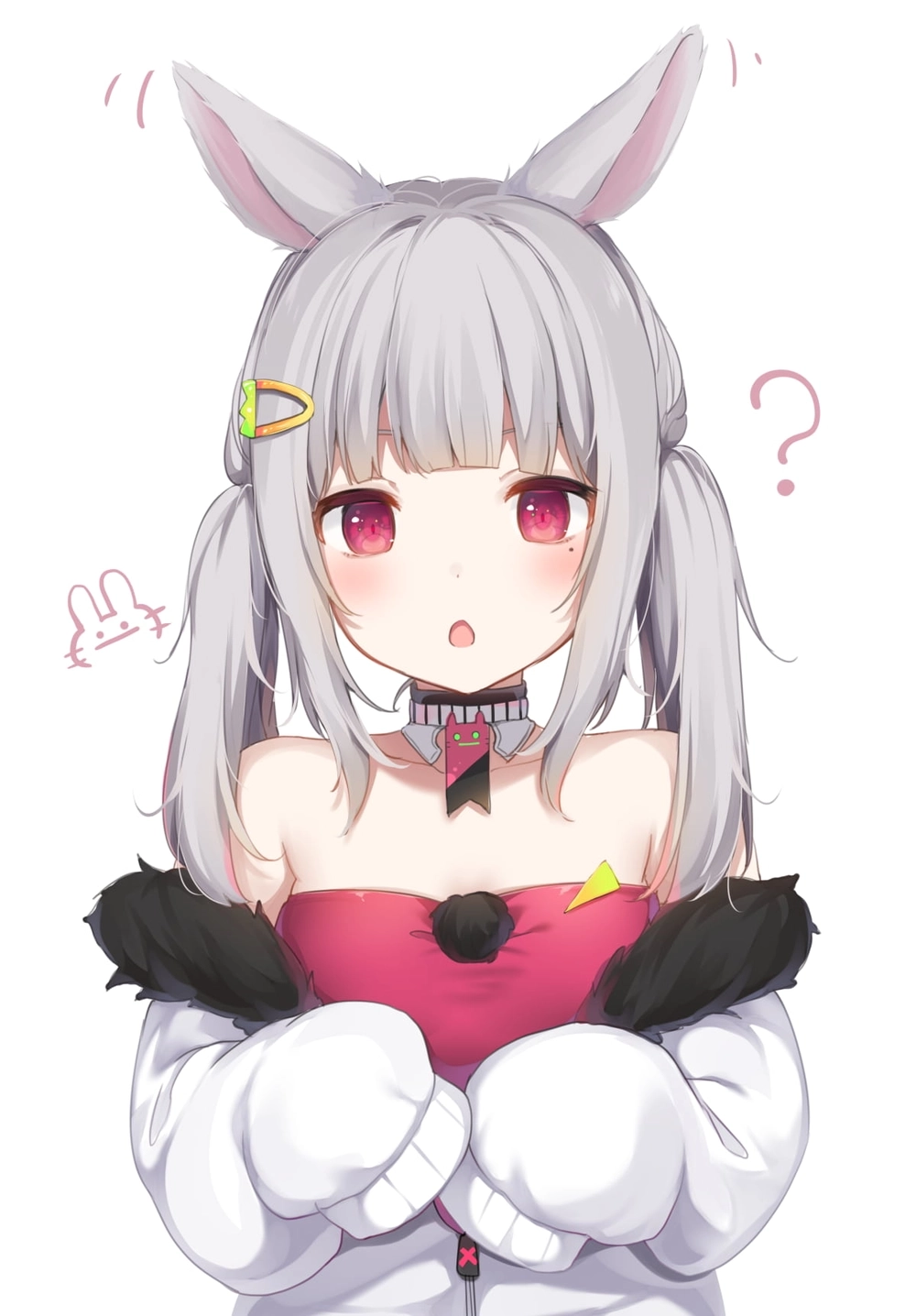 ảnh gái xinh anime tóc trắng 