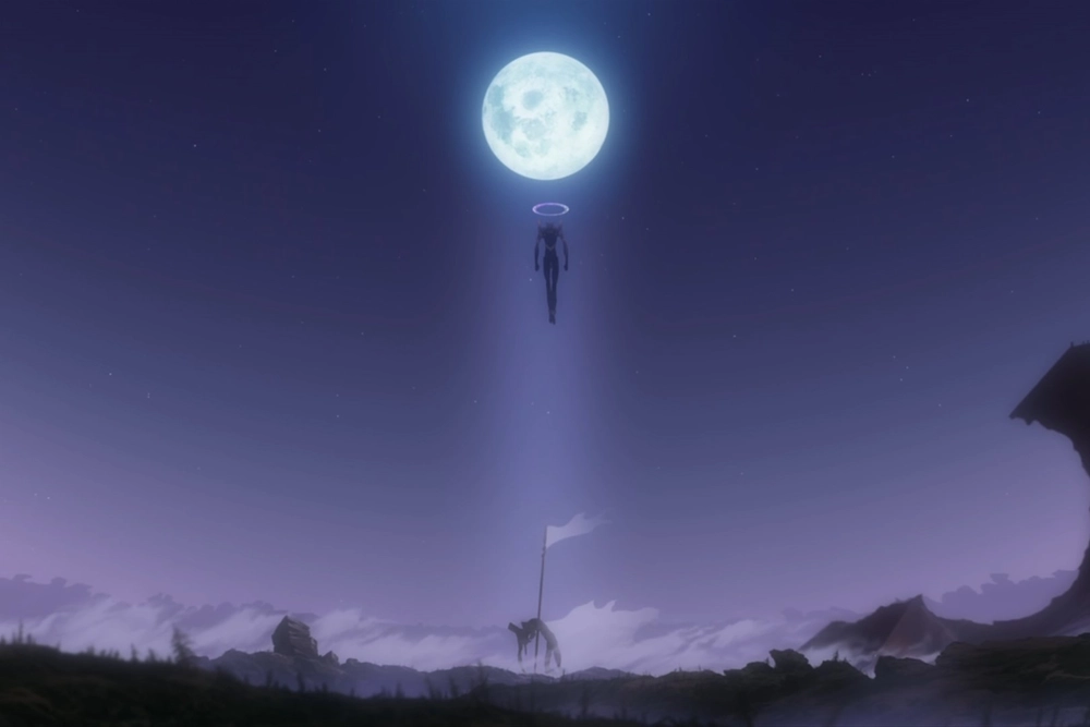 ảnh mặt trăng anime nền trời sao đêm 
