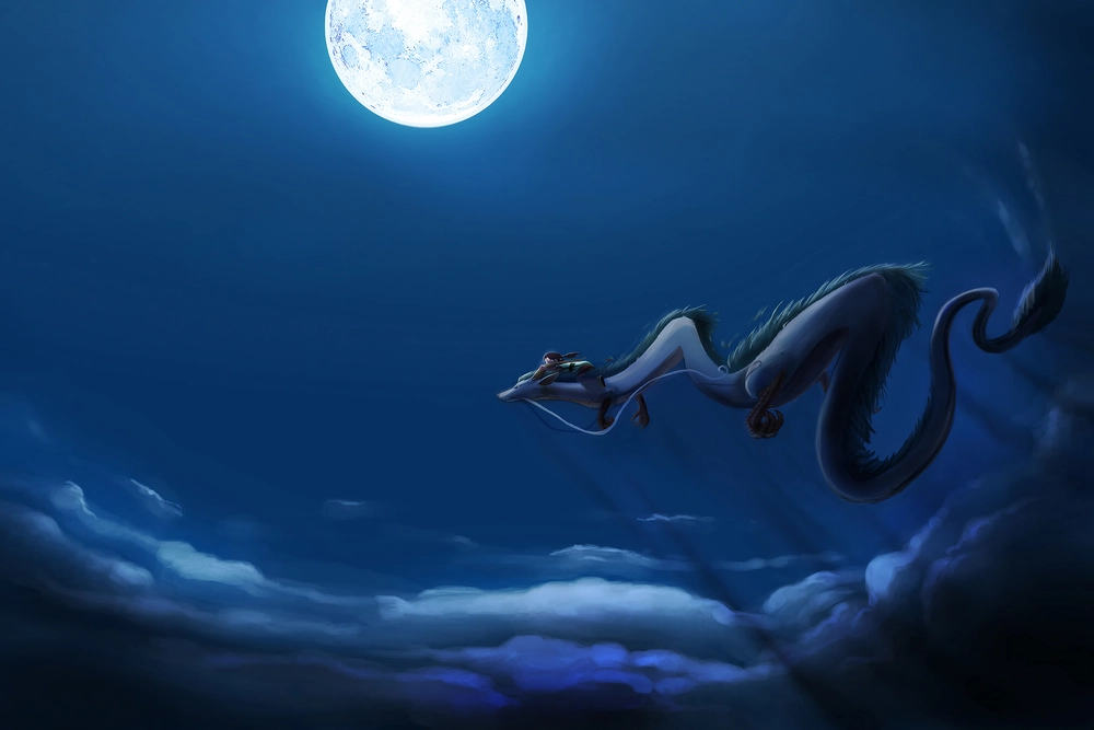 hình anime mặt trăng cảnh buồn thơ mộng 