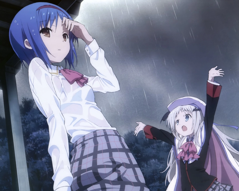 ảnh anime khóc dưới mưa nữ buồn man mác 