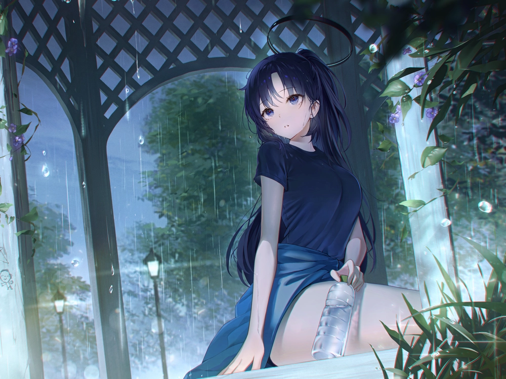 ảnh anime buồn dưới mưa phong cách u tối 