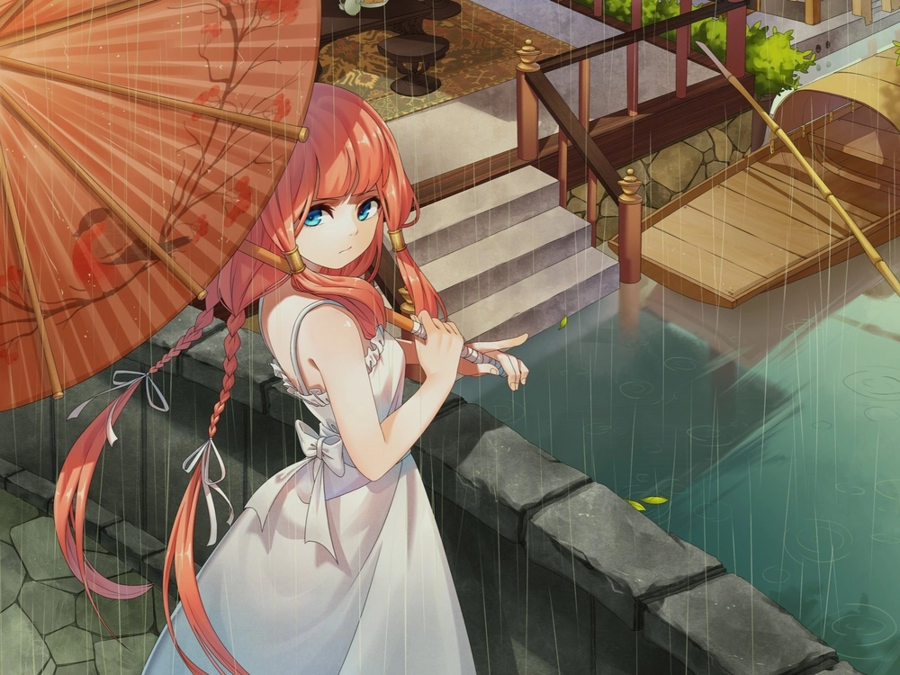 ảnh anime dưới mưa đầy chất thơ 