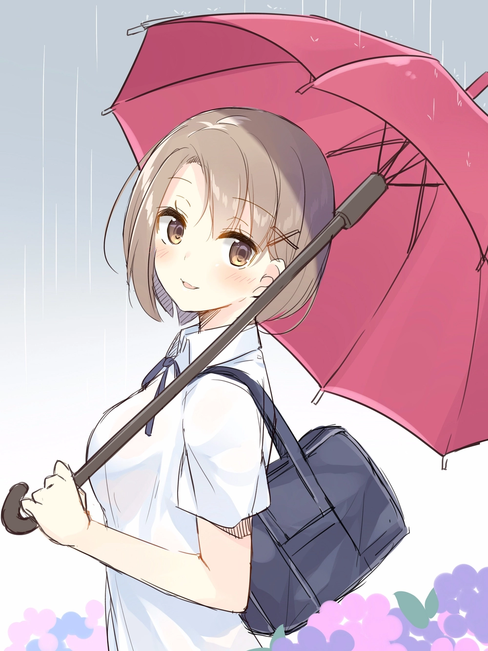 ảnh anime buồn dưới mưa sâu lắng 