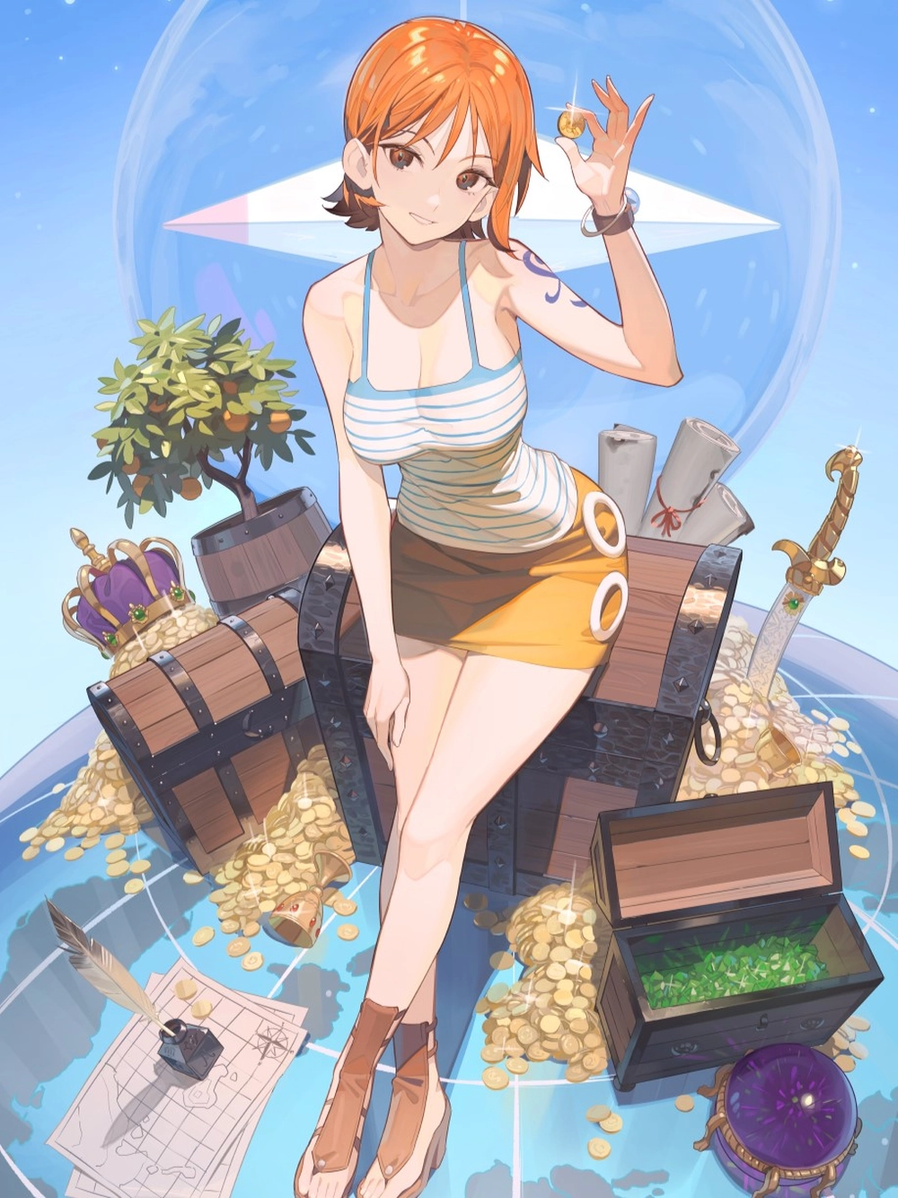 ảnh nami tạo dáng trong one piece 