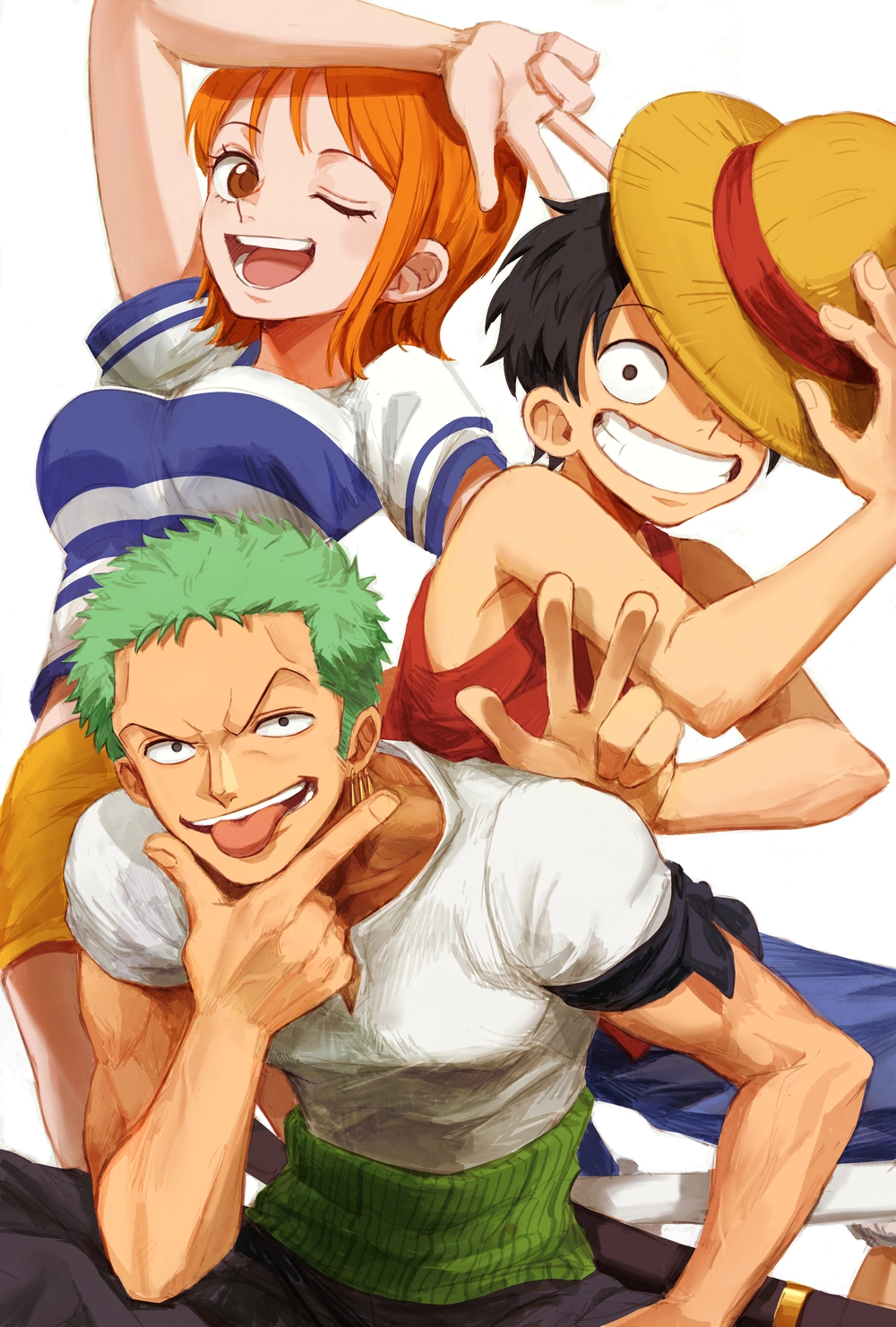 nami cùng luffy trong anime 