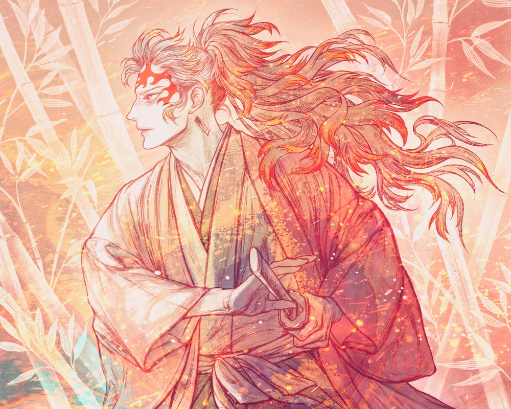 hình ảnh yoriichi phong cách cổ điển 
