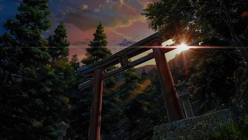 cảnh hoàng hôn kỳ diệu trong Your Name anime 