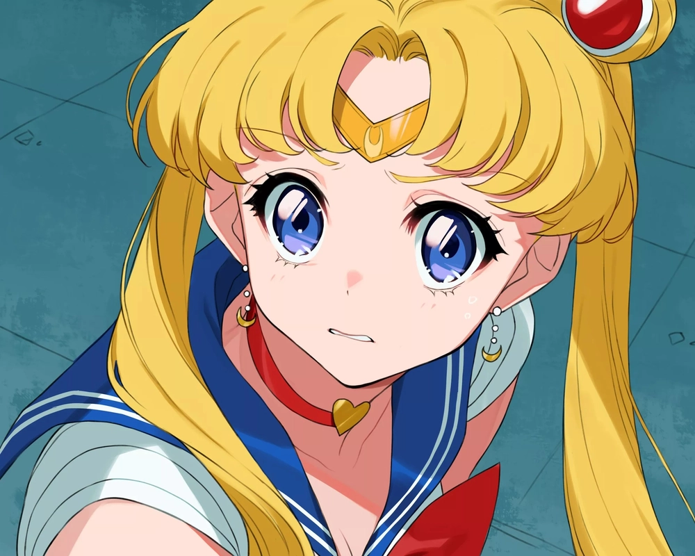 anime tóc vàng mắt xanh rực rỡ 