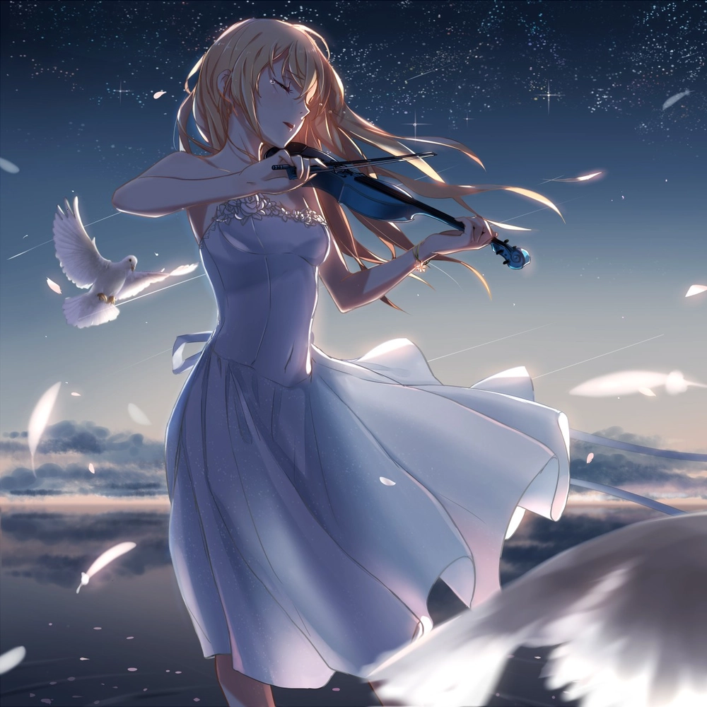 hình ảnh anime tóc vàng ấn tượng 