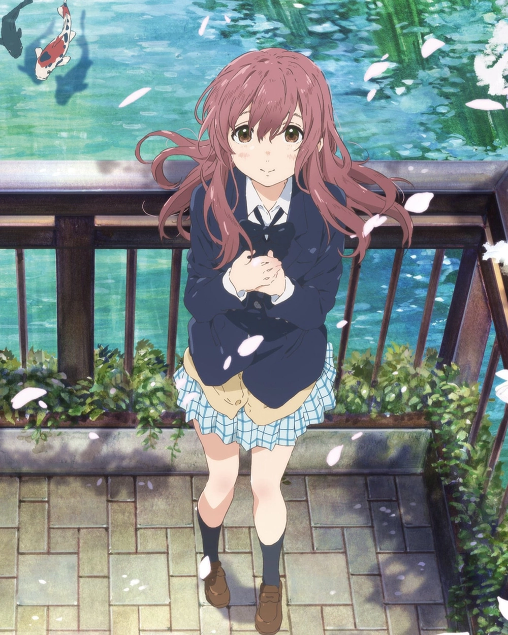 ảnh shouko nishimiya với nụ cười nhẹ 
