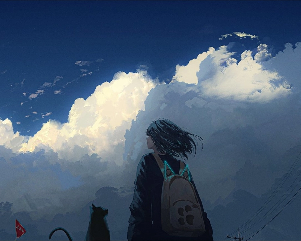 ảnh anime quay lưng nữ đẹp 