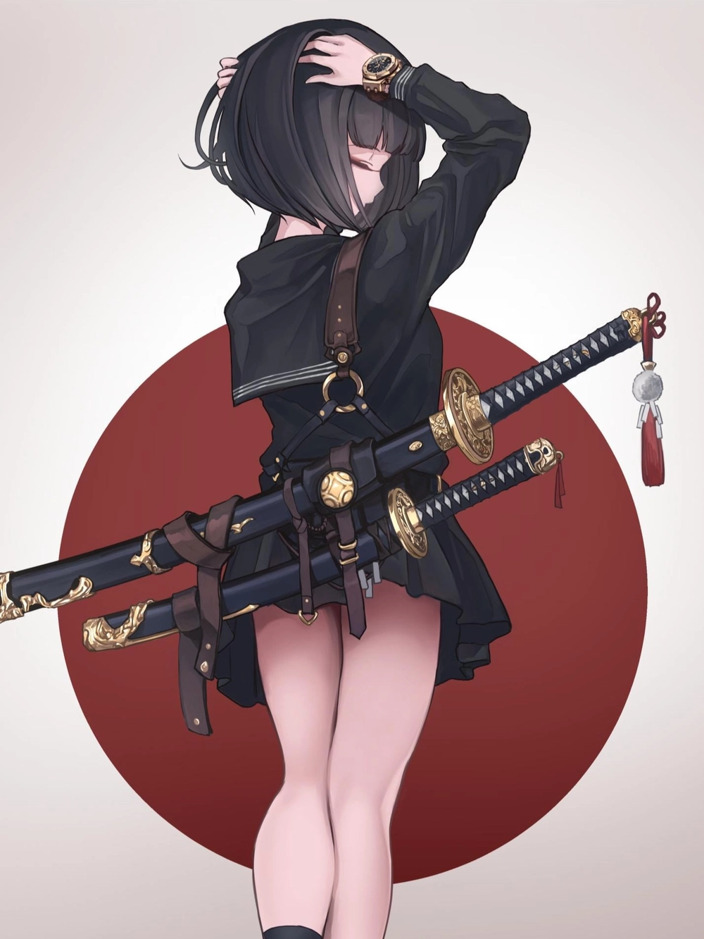 ảnh anime quay lưng nữ buồn nhẹ 
