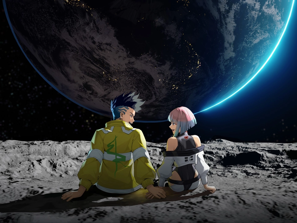 ảnh anime quay lưng với tone màu trầm 