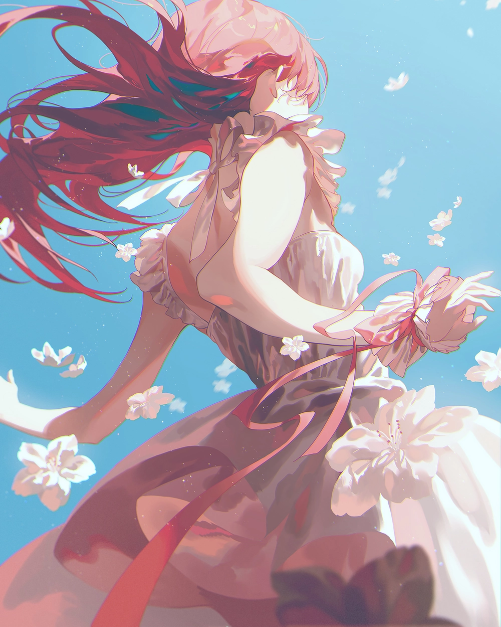 ảnh anime quay lưng nữ buồn 
