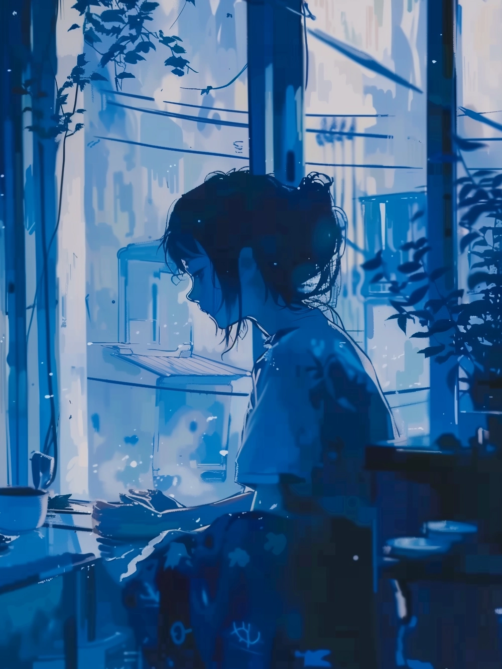 hình ảnh thất tình nữ anime buồn bã 