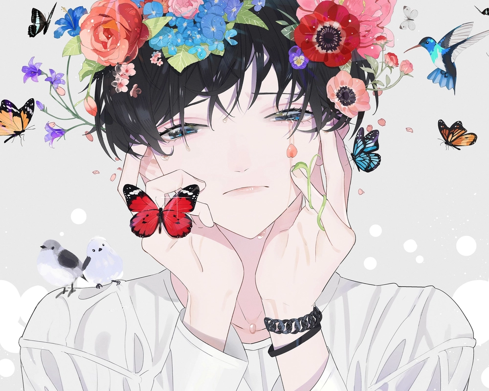 nữ anime thất tình với đôi mắt ướt 