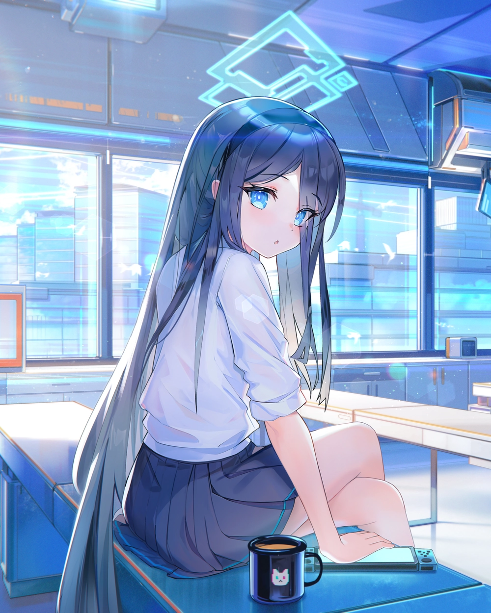 ảnh blue archive arius phong cách anime 
