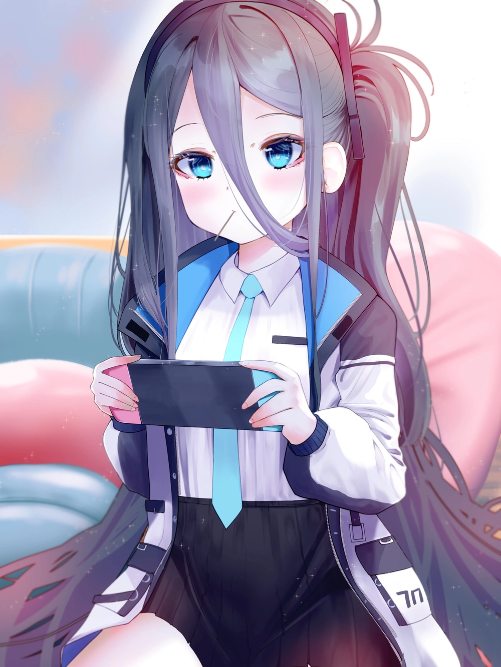 ảnh arisu blue archive biểu cảm lạnh lùng 