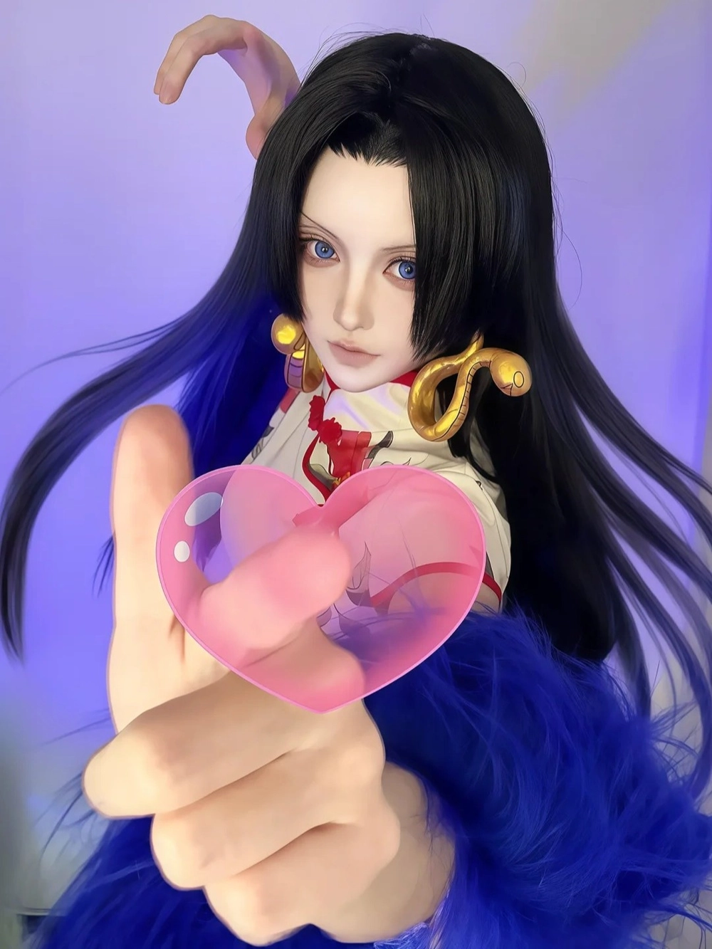 cosplay boa hancock tóc đen dài 