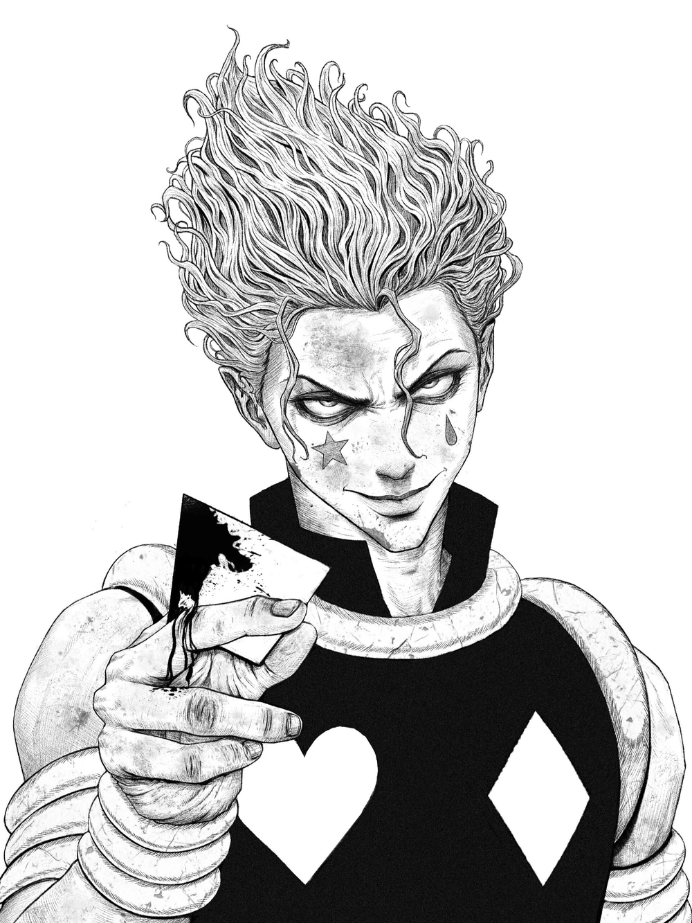 hình hisoka anime đen trắng