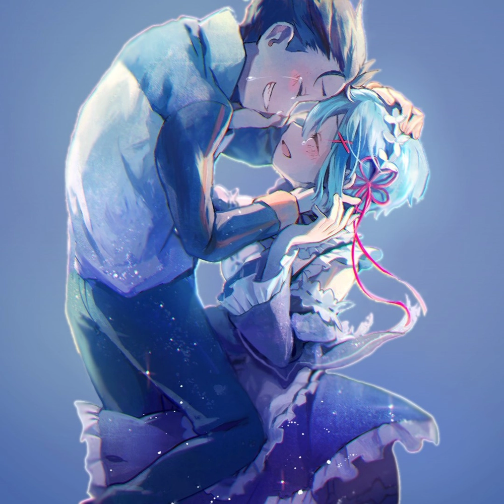 ảnh anime re zero rem x subaru 