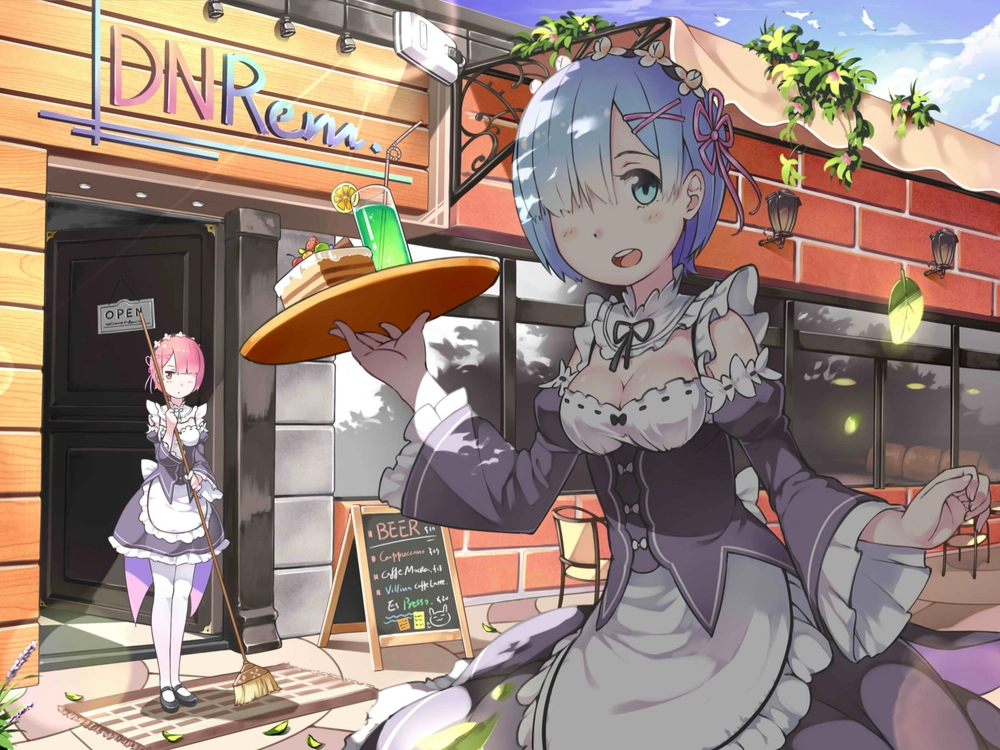 ảnh anime re zero emilia mỉm cười 