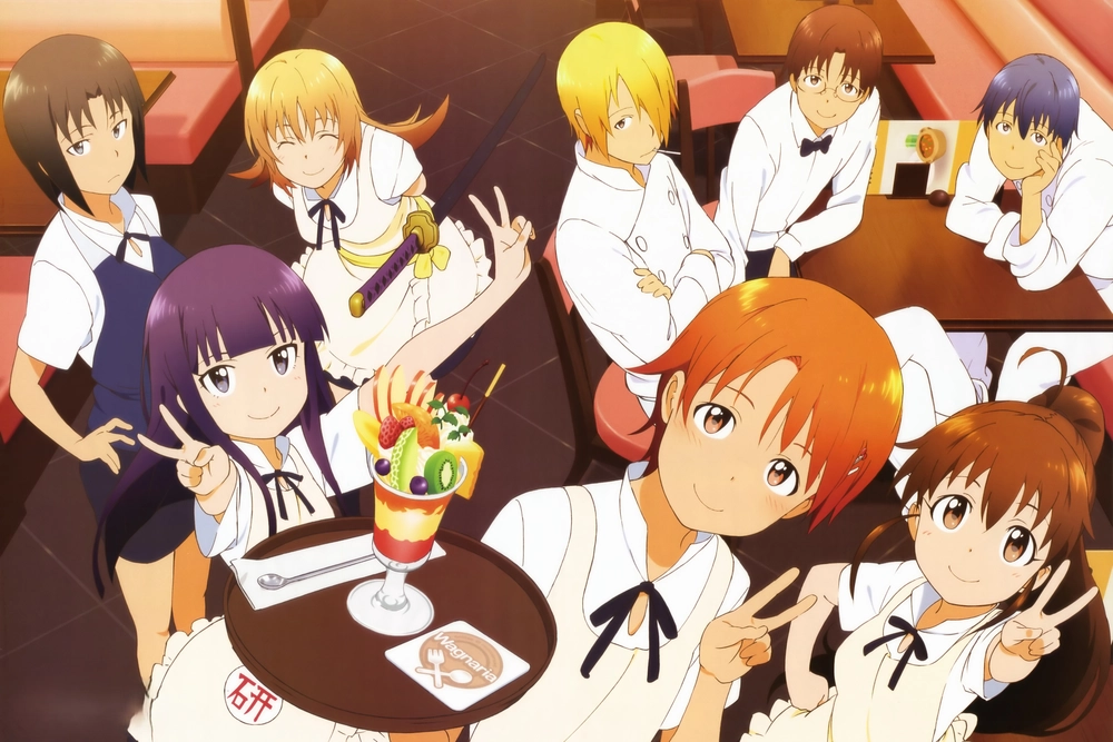 cảnh anime làm việc 