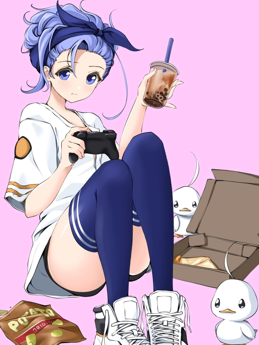 hình anime uống trà đẹp như tranh vẽ 