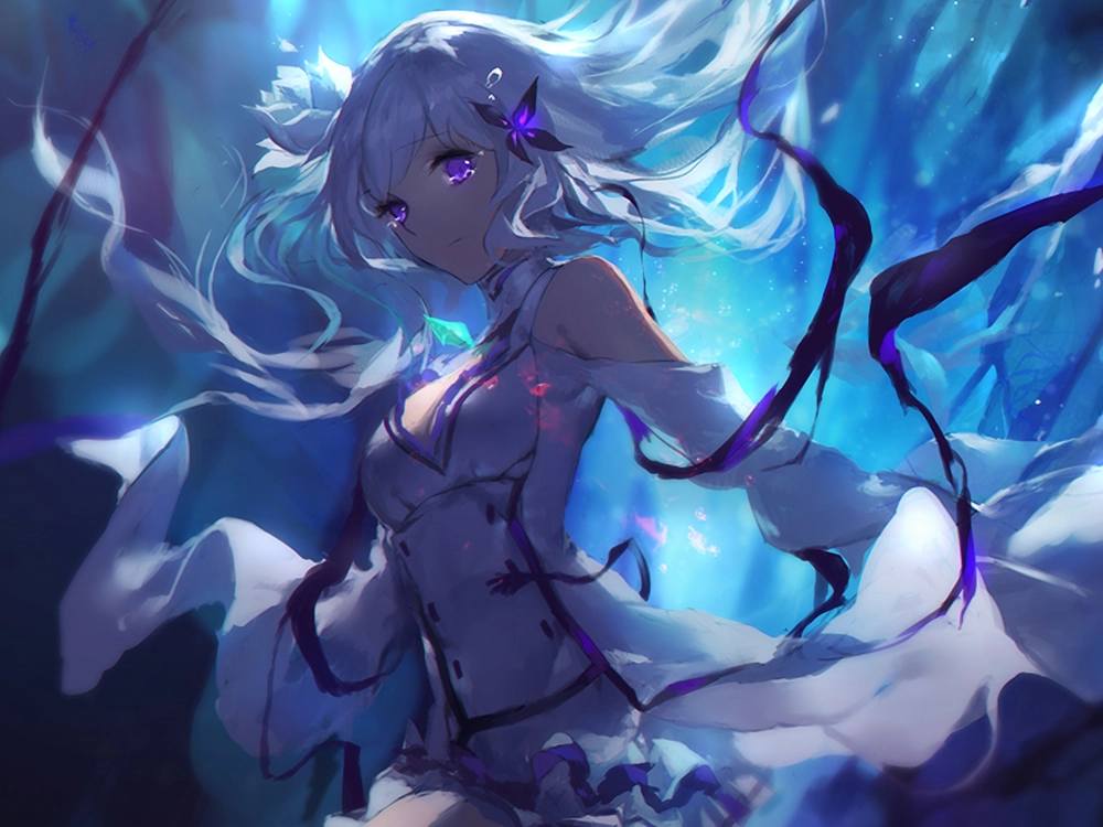 ảnh anime girl emilia re zero sắc nét 
