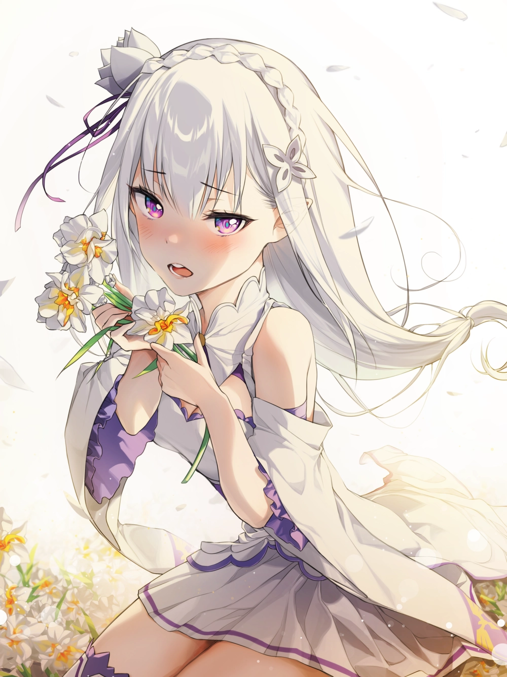 ảnh emilia re zero dễ thương 