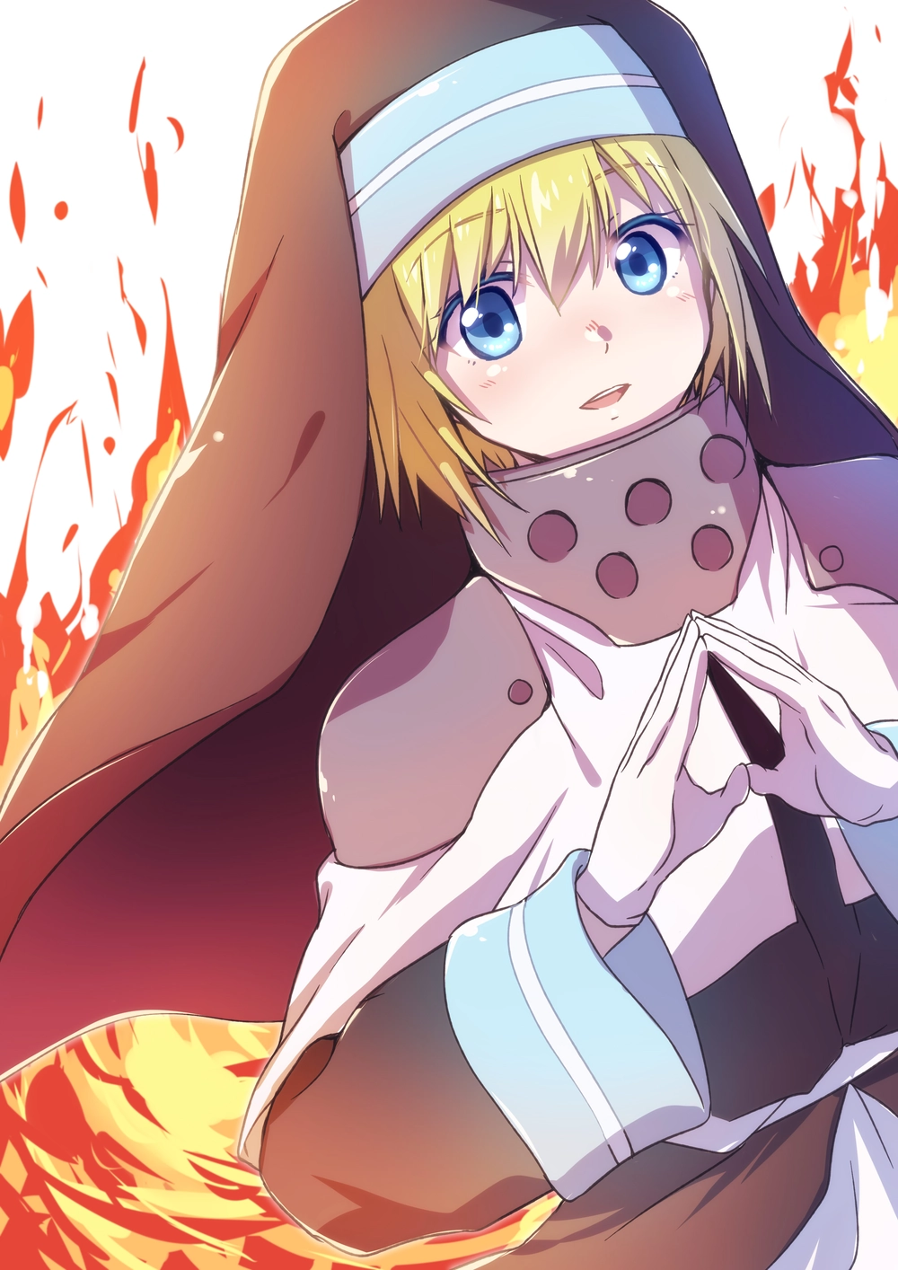 hình fire force iris khi mỉm cười 