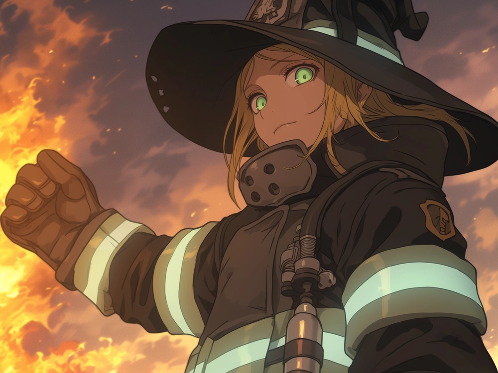 hình nhân vật fire force iris 