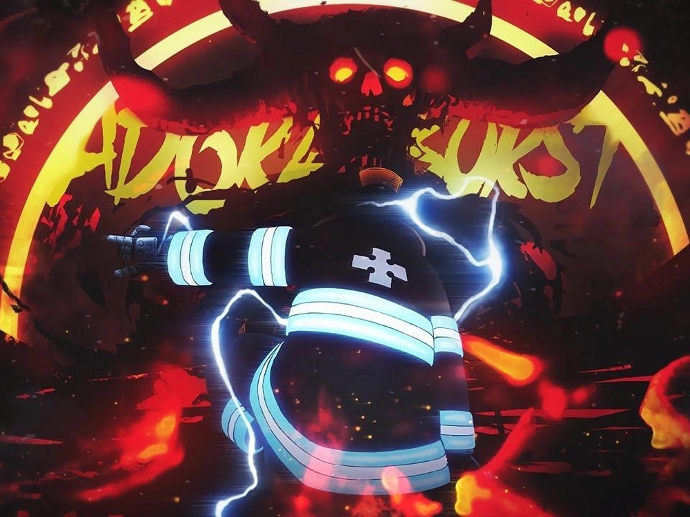 ảnh nền đẹp fire force shinra x iris 