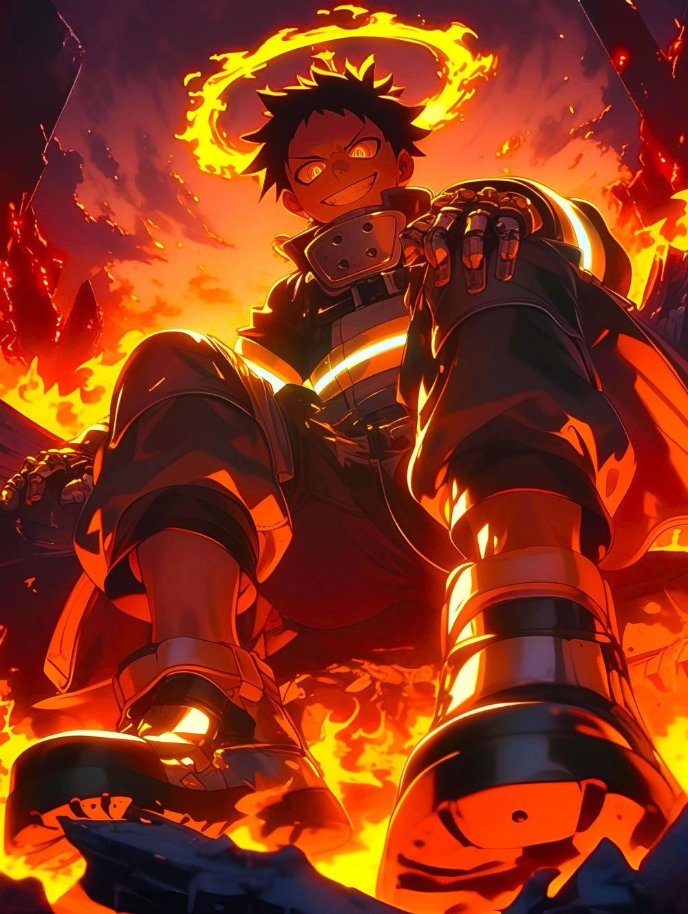 hình fire force shinra tạo dáng cực chất 