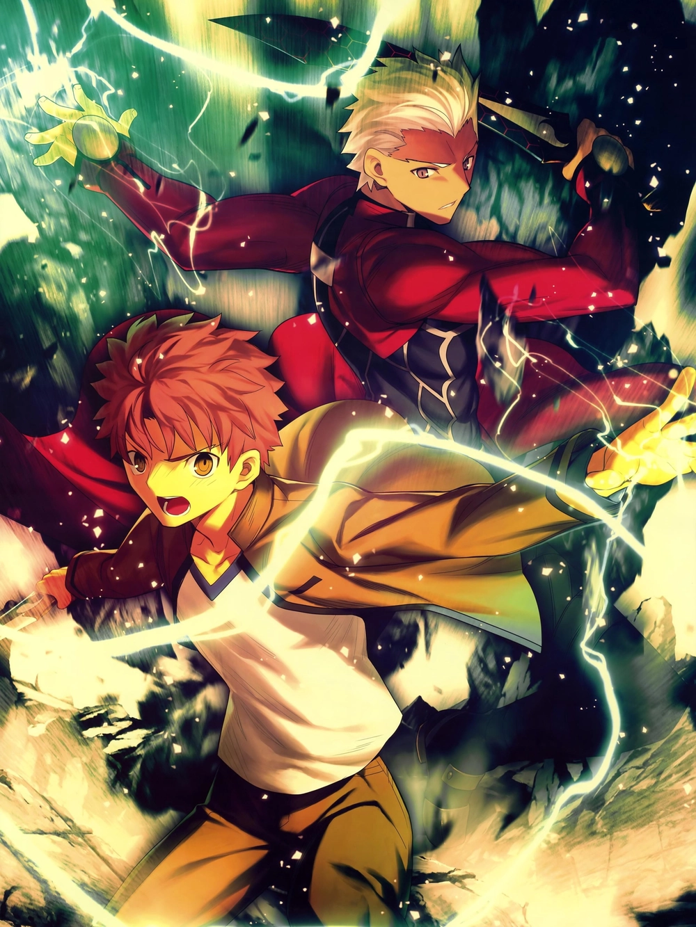 ảnh anime Shirou Emiya chiến đấu với Archer 