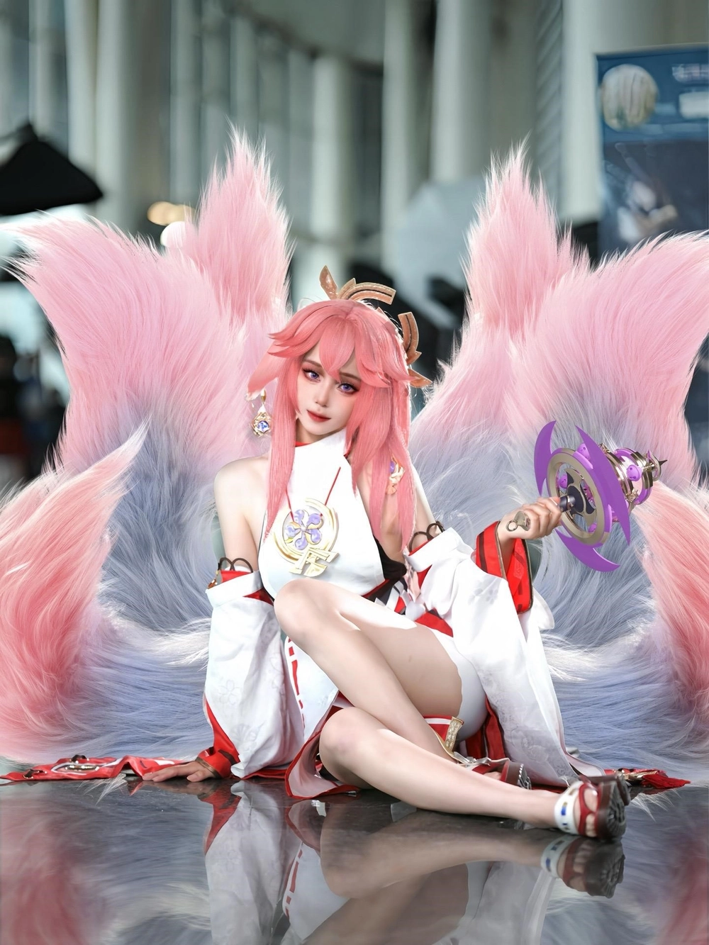 yae miko wedding cosplay sang trọng 