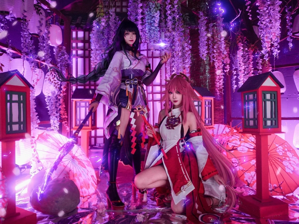 ảnh cosplay yae miko anime dễ thương 
