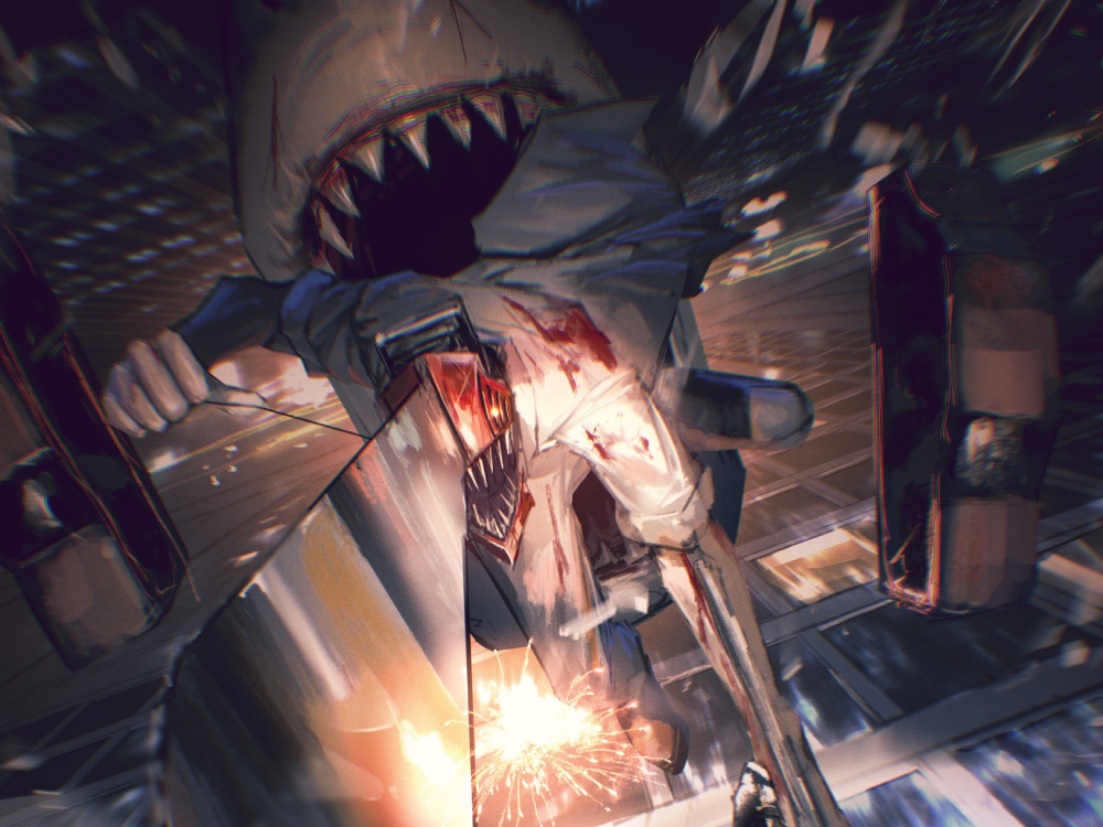 ảnh anime quái vật cưa máu lửa