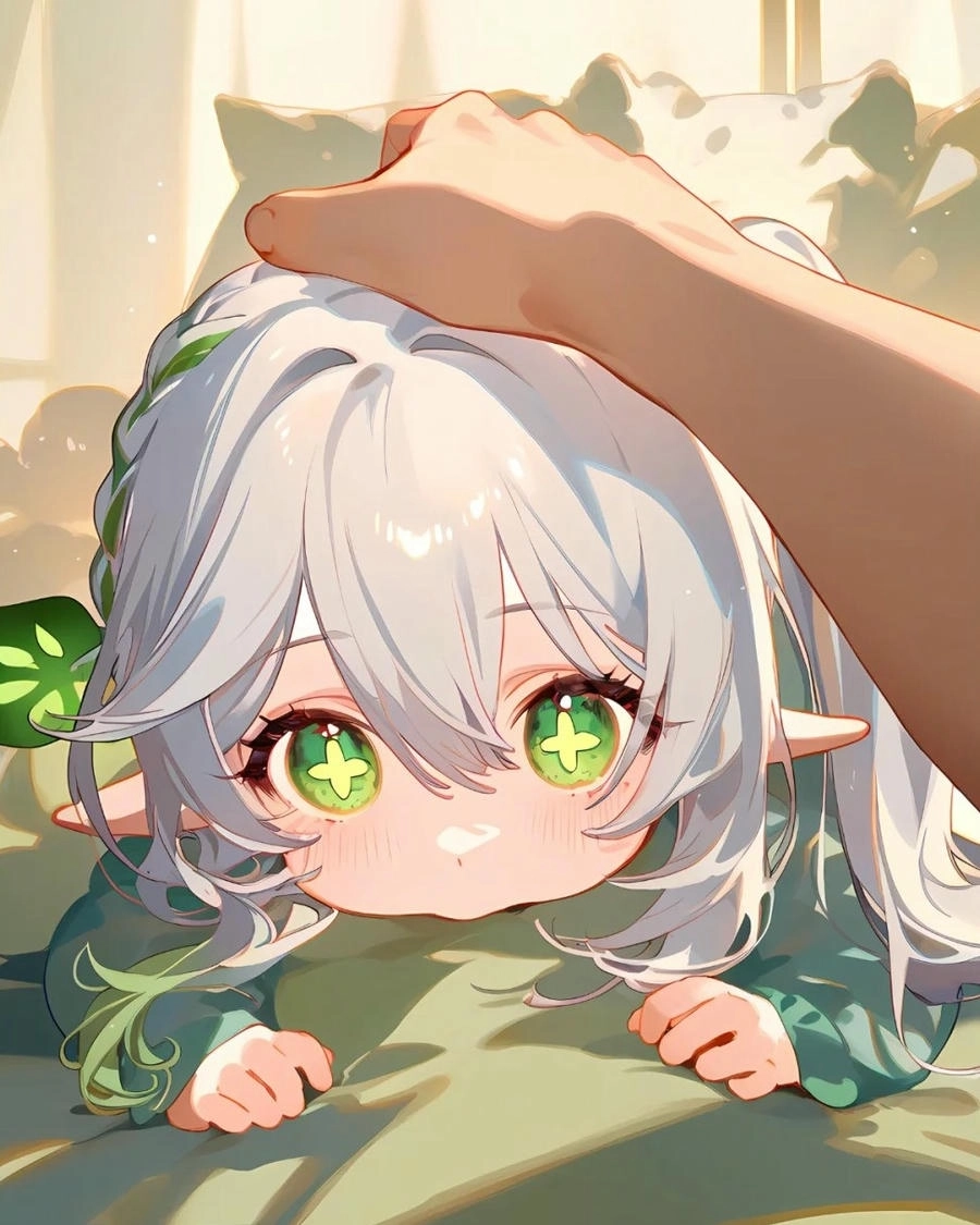 hình ảnh anime xoa đầu mang vibe chữa lành 
