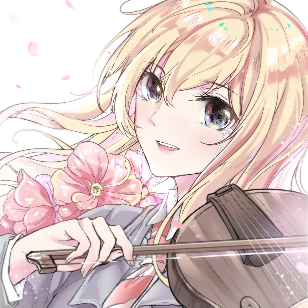 ảnh Kaori Miyazono với hoa anh đào