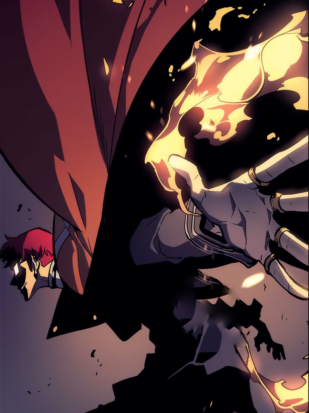 ảnh solo leveling choi jong in mặc áo choàng đen